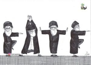 خامنه‌ای در حال تمرین نرمش قهرمانانه!