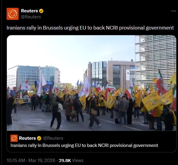 پخش زنده تظاهرات بروکسل در رویترز